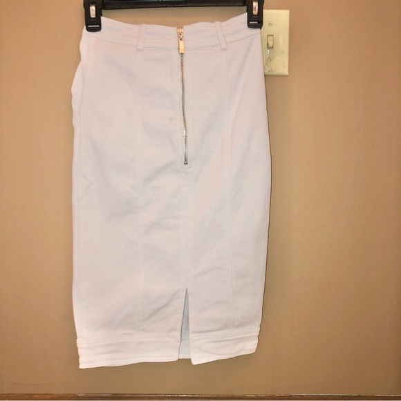 B X Runaway Lace Up Midi Pencil Skirt White XS - Picture 2 of 6